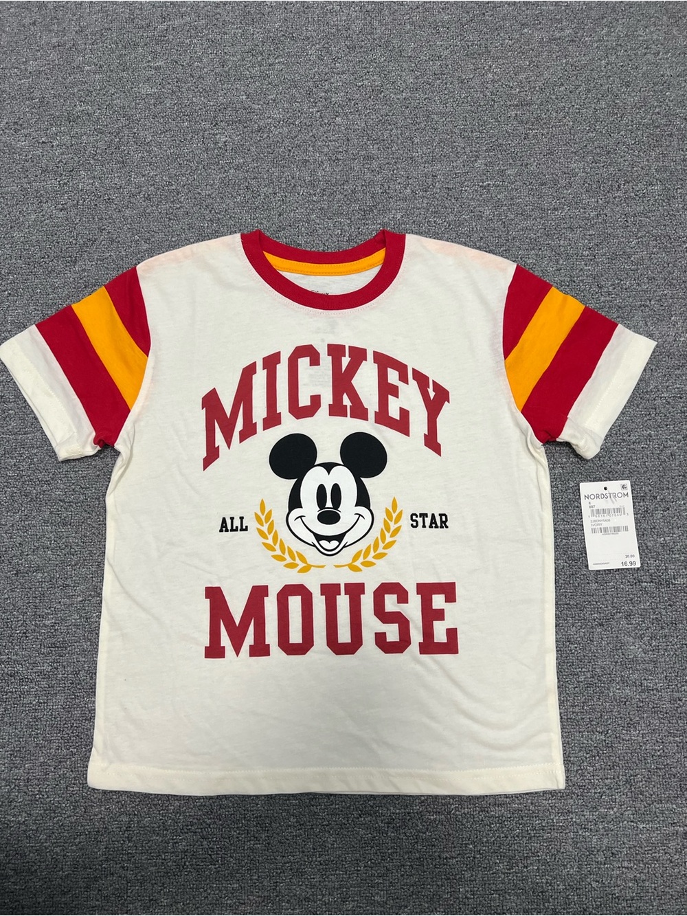 Hybrid Apparel Cream Mickey Mouse Tee with Red & Gold Accents 6T